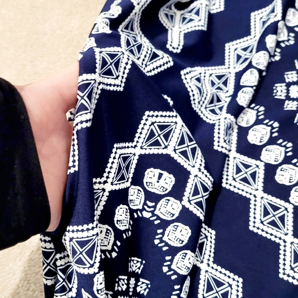 Womans Apt 9 Size Small Blue White Boho Spring Summer Shift Dress With Pockets - Picture 5 of 10